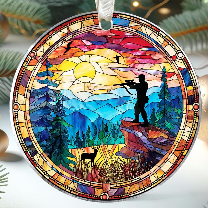 SUCHAGIFT Hunting Ornaments for Christmas Tree, Deer Ornaments for Christmas Tree - Hunting Ornament - Deer Duck Hunter Gifts for Men, Dad, Husband, Hunters - Acrylic Ornament 2025 - Image 1
